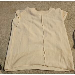 Womens Cap Sleeve Tops 2025 Trendy Tank Top Loose Knit Sweater Vests